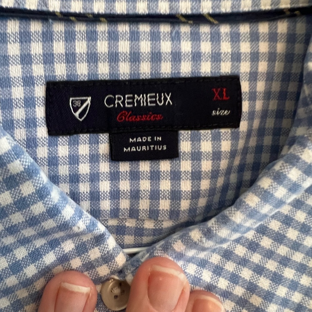 Daniel Cremieux Blue and White Gingham Casual Shirt - Picture 2 of 3